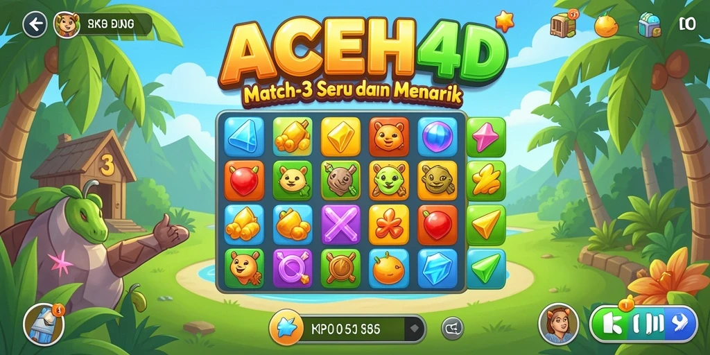 Tampilan gameplay seru ACEH4D dengan tantangan Match-3.