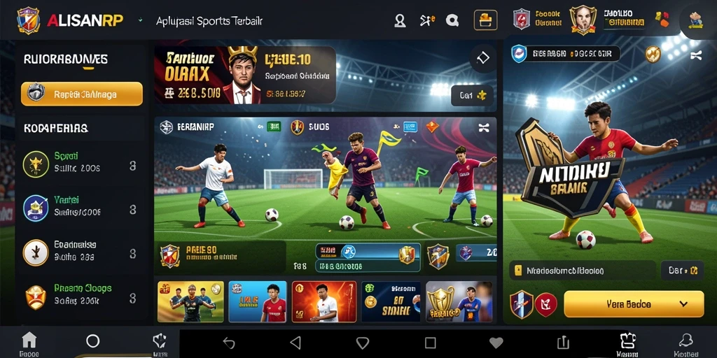 Tampilan gameplay ALISANRP yang menampilkan berbagai opsi taruhan olahraga.