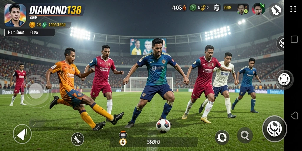 Tampilan gameplay <strong>DIAMOND138</strong> dengan aksi mendebarkan di lapangan.