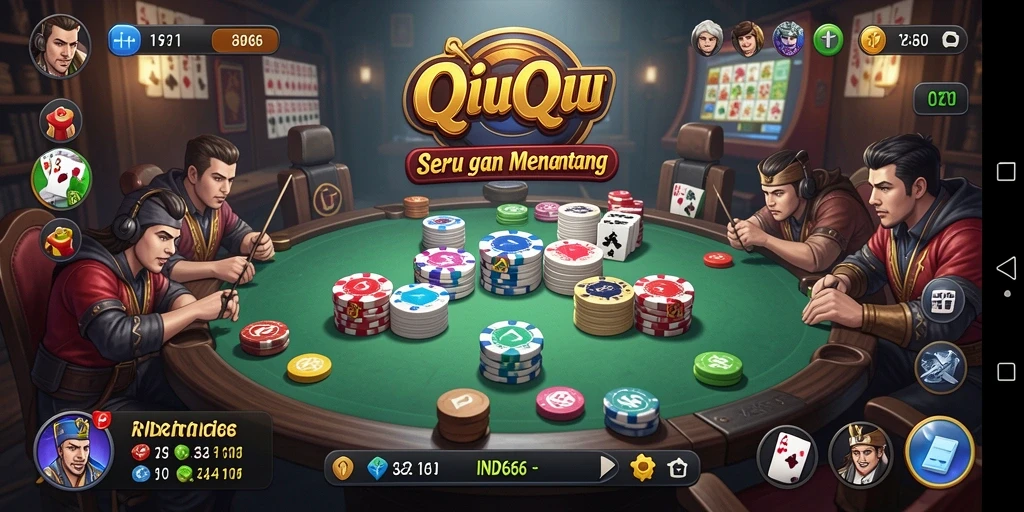 Tampilan gameplay QiuQiu yang seru di IND666.