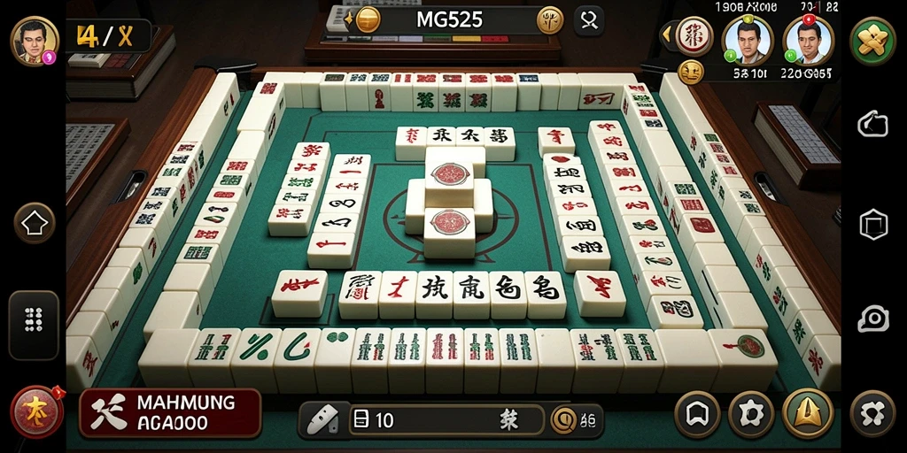 Screenshot gameplay MG525 menampilkan keseruan bermain Mahjong.