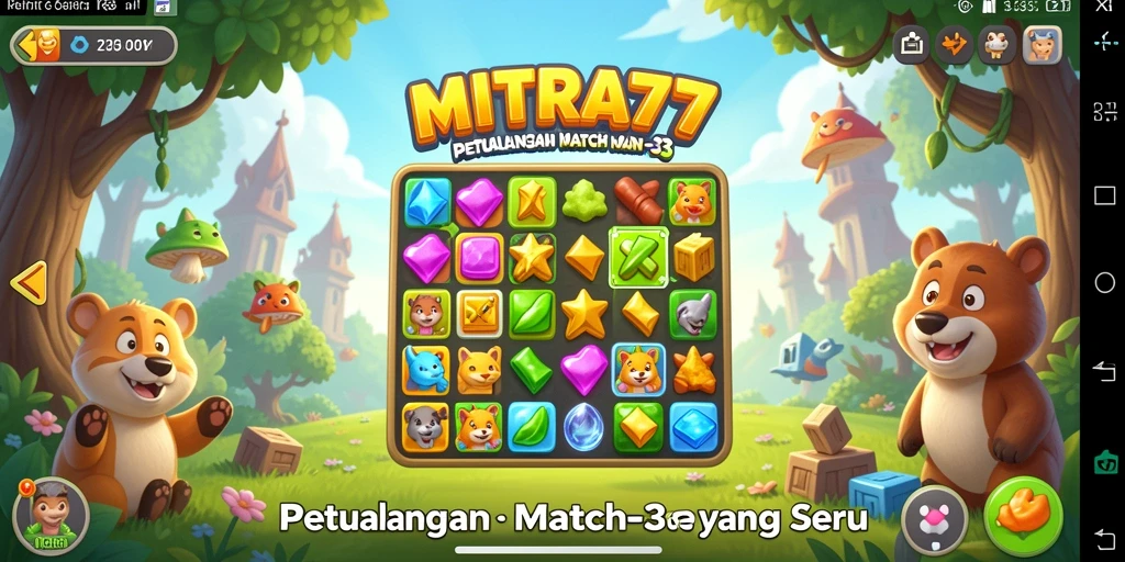 Tangkapan layar dari gameplay seru MITRA77 yang penuh warna.