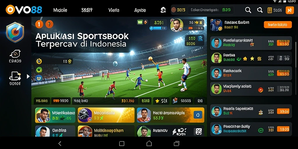 Tampilan gameplay Sportsbook OVO88 yang menarik dan interaktif.