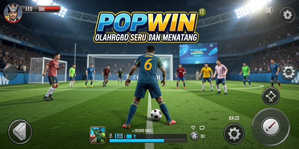 Screenshot dari gameplay POPWIN yang menampilkan aksi olahraga yang mendebarkan.