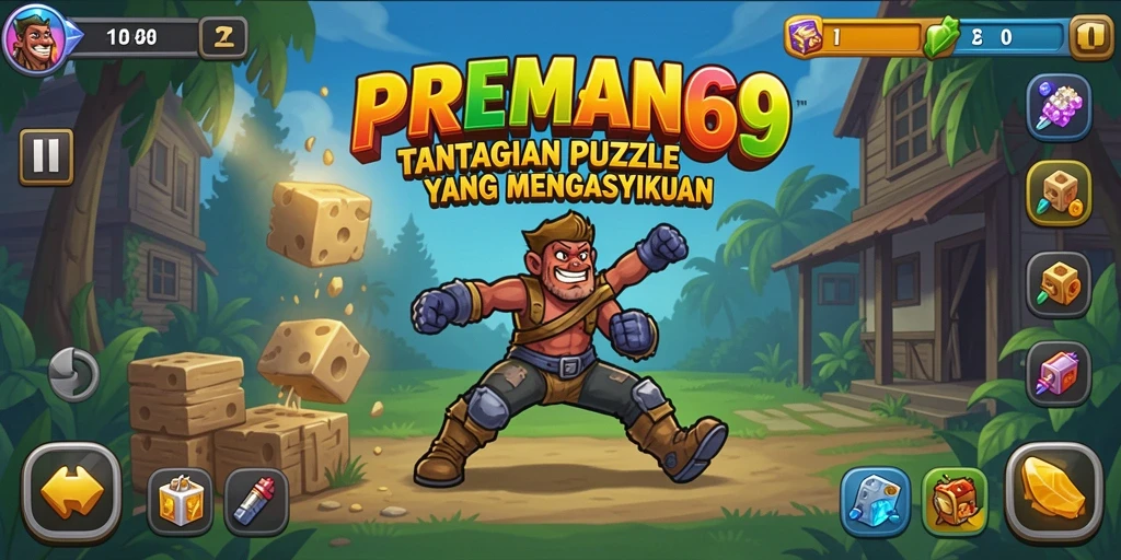 Tampilan gameplay utama PREMAN69 menampilkan tantangan Puzzle yang menarik.