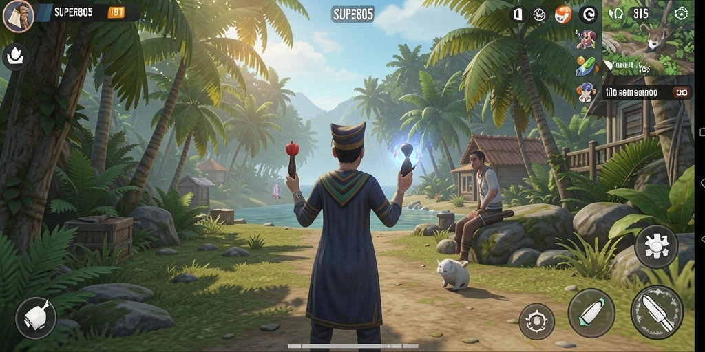Screenshot utama SUPER805 menampilkan gameplay simulasi yang seru.